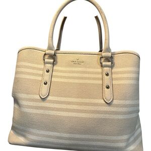 Kate Spade Beige Striped Satchel